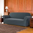thumbnail image 2 of 1-Piece Stretch Sofa Slipcover with Stripes Pattern Striped Jacquard Couch Covers Washable Furniture Protector (Medium, Gray), 2 of 6