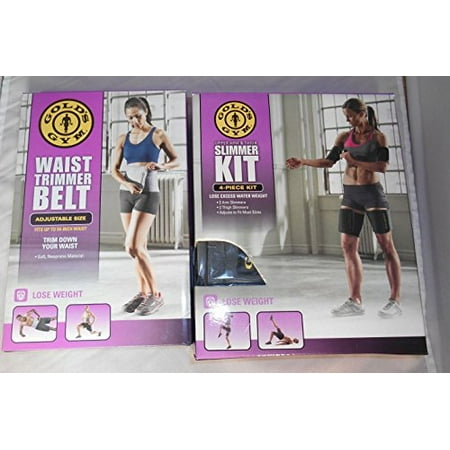 Gold's Gym Waist Trimmer Belt Plus Bonus Slimmer Kit (4 PIece) Thigh and (Best Exercise To Tighten Inner Thighs)