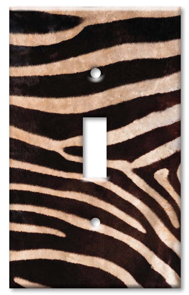 Outlet Cover Art Plates Faux Zebra Fur Switch Plate