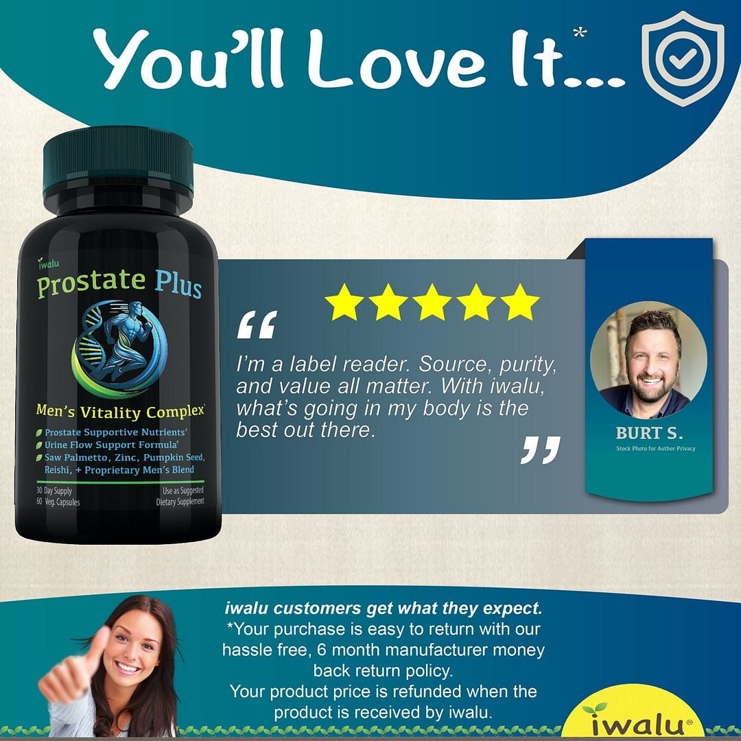 Prostate Plus Men's Fitness Vitality Complex - Natural Supplement for Prostate Health, Stamina, and Energy Support with Saw Palmetto, Zinc, and Reishi Mushroom - Made in USA