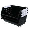 Anbers 3 Packs Plastic Stackable Storage Baskets, Large Stacking Bins