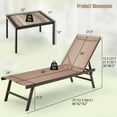 thumbnail image 3 of Gymax 3pcs Patio Chaise Lounge Set Aluminum Recliner Chair Table Outdoor Adjust Tan, 3 of 7