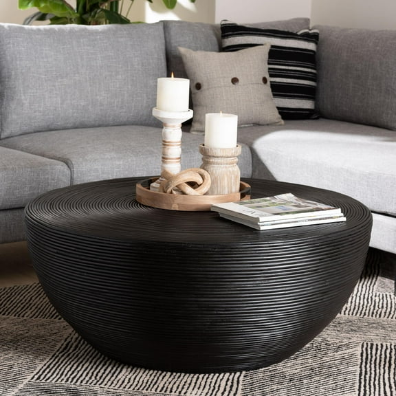 bali & pari Tokyo Coastal Coffee Table, 39"W, Black