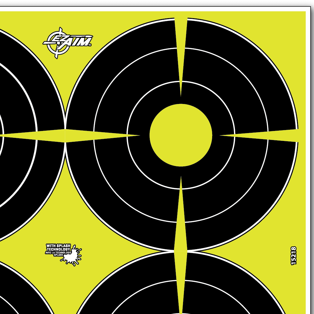 Ez Aim Splash Bullseye Paper Shooting Targets, 12"W x 12"H, 12-Pack, Yellow & Black