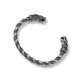 thumbnail image 1 of Brazalete vikingo de alambre trenzado con temática de dragón de acero inoxidable para hombre Brazalete de cabeza de dragón Brazalete trenzado (Plata), 1 of 5