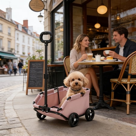 Dog Stroller Dog Strollers for Small Dogs Foldable Multifunctional Pet Carts Portable Mini Dog Strollers with 4 Wheels & 360&deg; Rotatable Handle for Cats Puppies