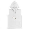 thumbnail image 4 of lkfuzj Summer Thin Men's Casual Hooded Solid Color Lace Up Sleeveless Hooded Top Stylish Vest Tops Charming Summer Mens Tank Blouses Clothing -White, 4 of 7