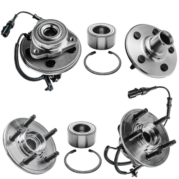 Detroit Axle - 4 Wheel Bearing Hubs for 2006-2010 Ford Explorer Mercury Mountaineer 2007 2008 2009 Front and Rear Wheel Hub Bearings Replacement