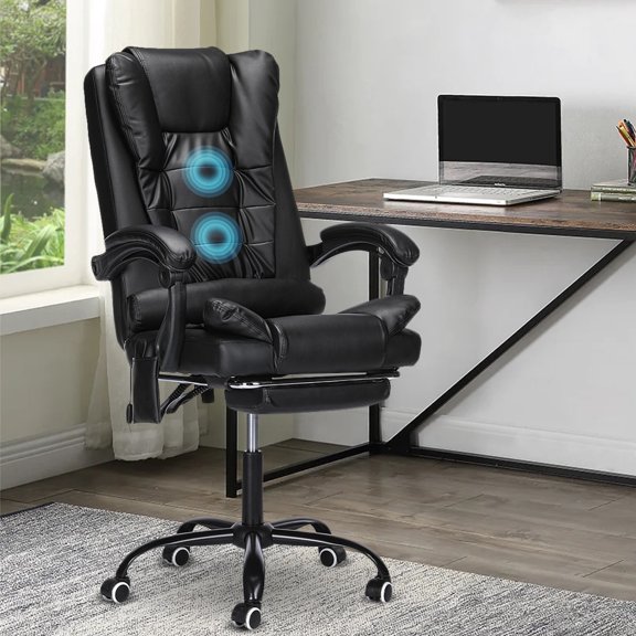 INSMA Gaming office Chair with USB Massage Support, Black