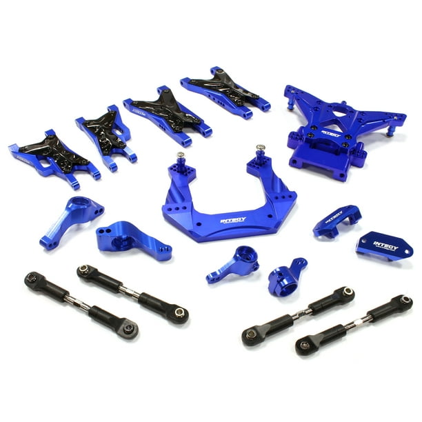 Integy RC Toy Model Hop-ups C25482BLUE Billet Machined Suspension Kit for Traxxas 1/10 Nitro
