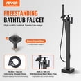 thumbnail image 2 of Freestanding Bathtub Faucet, Floor Mount, Freestanding Tub Filler, Shower Mixer Taps, Two Water Modes, 360° Swivel Spout, for Bathing & Showering Pet Bathing Cleaning Drains Toilet Flushing, 2 of 11