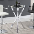 thumbnail image 2 of Denali Round 35-inch Glass Top Bistro Bar Table Chrome, 2 of 3