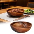 thumbnail image 2 of Natural Wooden Salad Bowl, 3.94X2.36" Wood Serving Dish, Wooden Pasta Mixing Bowl, Decorative Wood Dining Bowl, Solid Wood Soup Vessel, Kitchen Wooden Prep Bowl, Rustic Wood Table Serving Platter, 2 of 5