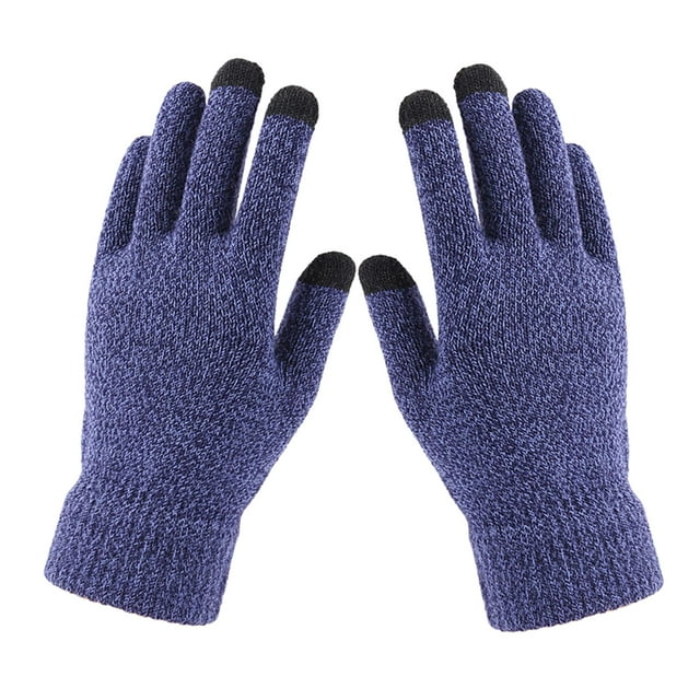 Guantes de Invierno A Prueba de Viento Pantalla Táctil Guantes de Tejer Térmicos Cálidos Unisex Verde Oscuro Sunnimix