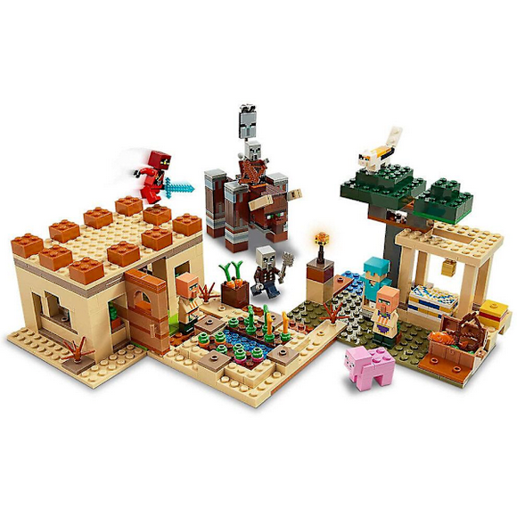 Minecraft Illager Raid Village Building Set – 700-Piece Epic Battle Scene Kit