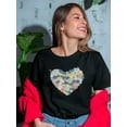thumbnail image 2 of Chibi Cat Heart Shaped Bunch Women T-Shirt, Female Small, 2 of 4