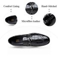 thumbnail image 2 of Mens Leather Dress Shoes Casual Comfort Loafers Fashion Classic Business Shoes Non-slip Breathable Driving Shoes Black 9.5 US, 2 of 7