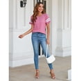 thumbnail image 6 of Comfy Summer Tees Short Sleeve Tops Blouse Round Neck T Shirts for Women, 6 of 8