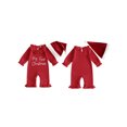 thumbnail image 3 of RUINIXCW Baby Girl Christmas Outfit Letter Embroidery Long Sleeve Jumpsuit and Hat, 3 of 8