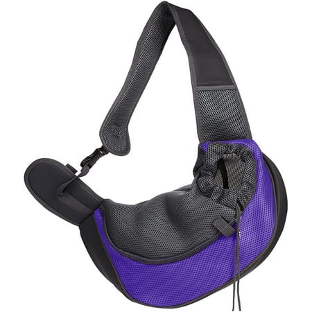 Hgudesign Pet Dog Sling Carrier  Mesh Portable Travel Safe Pet Sling Shoulder Bag Carrier with Adjustable Non-Slip Shoulder Strap for Small Dogs s Puppy (Small  Black)