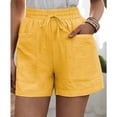 thumbnail image 3 of Solid Two Pockets Loose Casual Short Pants,Women's Solid Color Casual Loose Drawstring Short Pants, 3 of 9