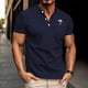 thumbnail image 1 of Tops para hombre, blusas y camisas de manga corta con cuello redondo para hombre, blusas casuales con estampado de botones, manga corta, cuello vuelto, blusas de poliéster para hombre, 1 of 6