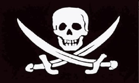 5/' x 3/' Jack Rackham Pirate Flag Skull and Crossbones Banner