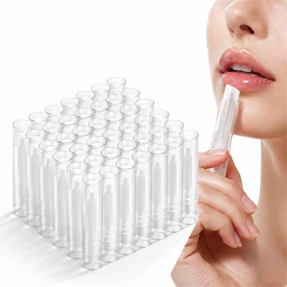NOGIS 36pcs 5g Oval Lip Balm Tubes Plastic Twist-up Filling Stick Refillable Lipstick Tube Containers for Chapstick Homemade Lip Balm DIY Deodorants,Clear
