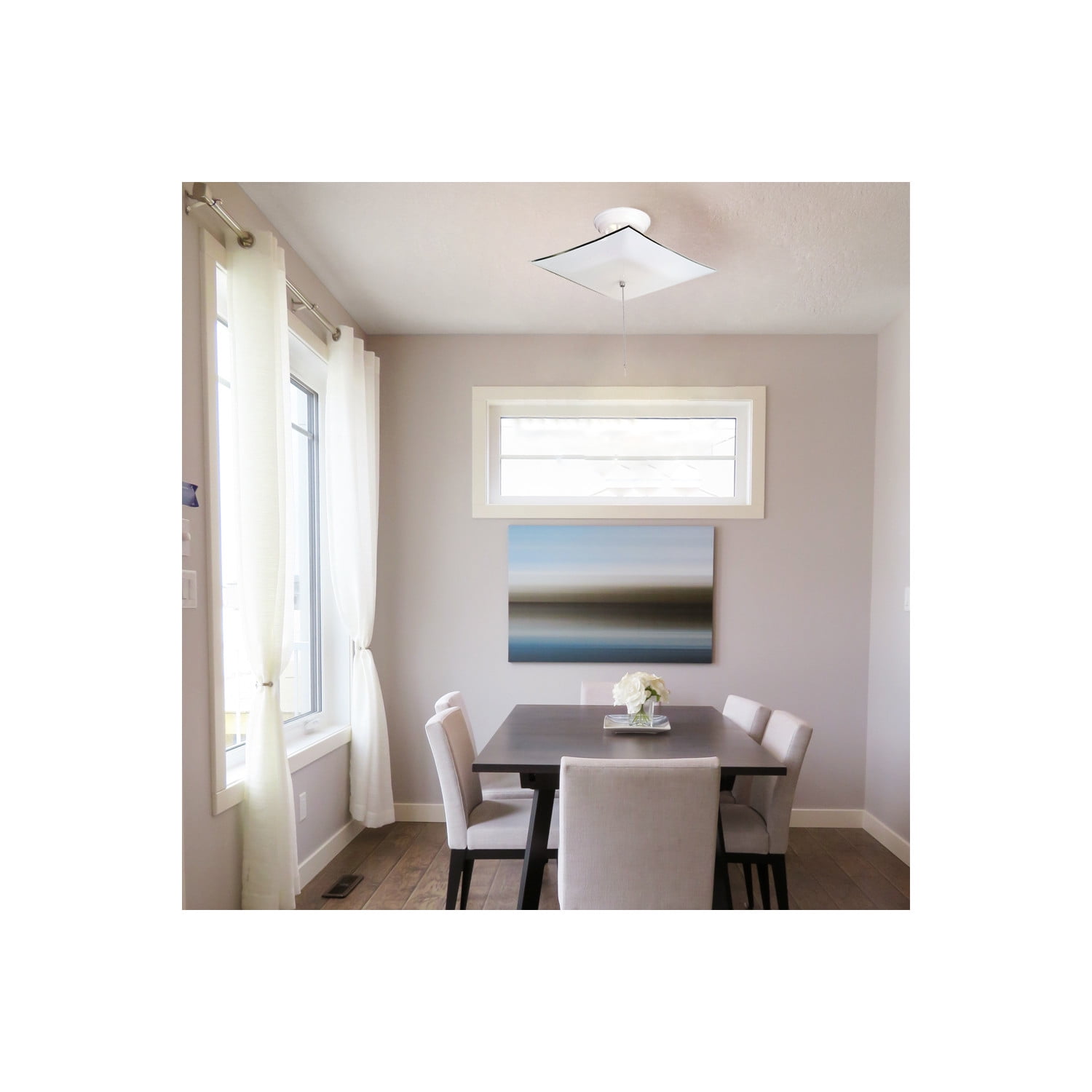 Design House WM551780 Traditional 2-Light Indoor Semi-Flush 12 Inch Ceiling Mount Square Frosted White Glass for Bedroom Hallway Kitchen Dining Room, White