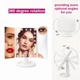 thumbnail image 4 of Tri-Fold LED Vanity Makeup Mirror with 21 Lights, Touch Control, 3X/2X/1X Magnification | Free 10X Mini Mirror | 360° Rotation, Dual Power | Rose Gold/White | Best Valentine’s Gift for Her, 4 of 13
