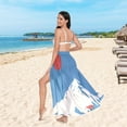 thumbnail image 6 of FORMRS Womens Long Sarong Beach Wrap Semi-Sheer Bikini Skirt Bathing Swimsuit Cover Up, Snow Mountain, 6 of 7