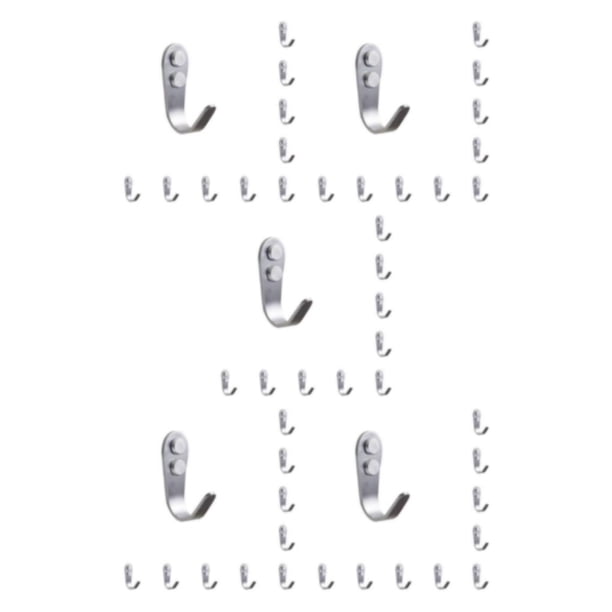 Bewildely Colgador de ropa de acero inoxidable, 10 piezas, sin perforaciones, resistente al desgarro, resistente al agua, gancho de cocina para Type2 NO2