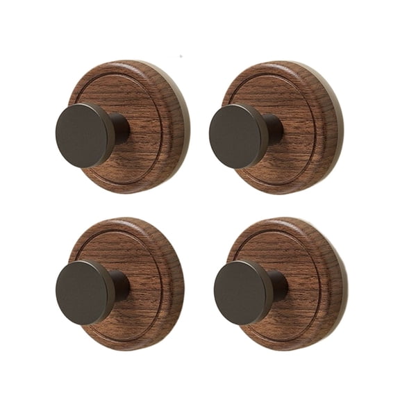 Suction Cup Hooks for Shower, Wooden Wreath Hangers for Front Door Glass Window Bathroom Kitchen Wall, Removable Towel Holder Bath Robe Loofah Coat Hooks No Damage for Hanging, 4 Pack by Weiweigg
