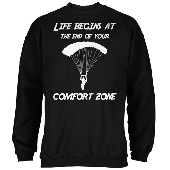 Comfort Zone Parachute Black Adult Sweatshirt - X-Large