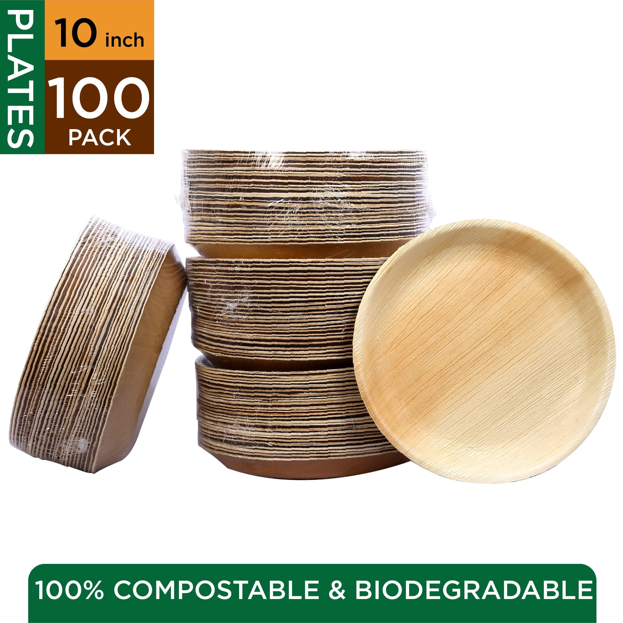 Naturally Chic Palm Leaf Plates Compostable and Biodegradable Plates for Weddings Parties and Events Bamboo Like Disposable 6 Inch Round Eco Friendly 
