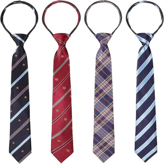 4 Pcs Boy's Neck Tie for Youth Kids Tie Infant Necktie for Wedding Graduation