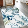 thumbnail image 2 of 3'x5' Rug for Living Room Bedroom, Navy Blue Leaves Washable Area Rugs Non-Slip Carpet Mats, Summer Botanical Farmhouse Watercolor Leaf Indoor Low Pile Area Rug Runner for Kitchen, Mudroom, 2 of 8