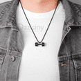 thumbnail image 3 of Collar Y Pulsera Mancuerna De Acero Inoxidable Negro, 3 of 5