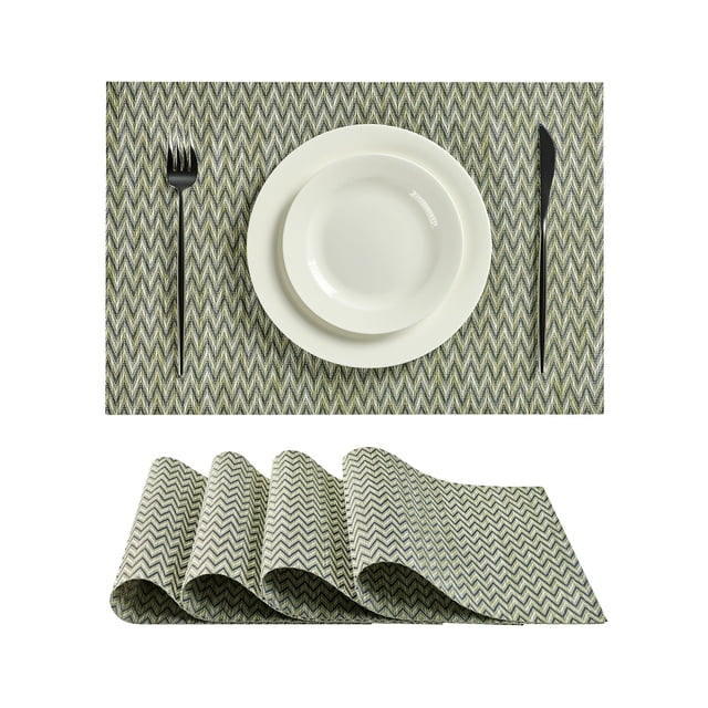 Set de 4 Individuales Leetaltree Verdes Resistentes al Calor y Antideslizantes