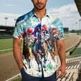 thumbnail image 2 of Mens Casual Manga Corta Botón Abajo Camisas Turndown Cuello Blusa de Impresión, Poliéster Ligero Top de la Moda para el Verano Al Aire Libre Y el Uso Diario, 2 of 6