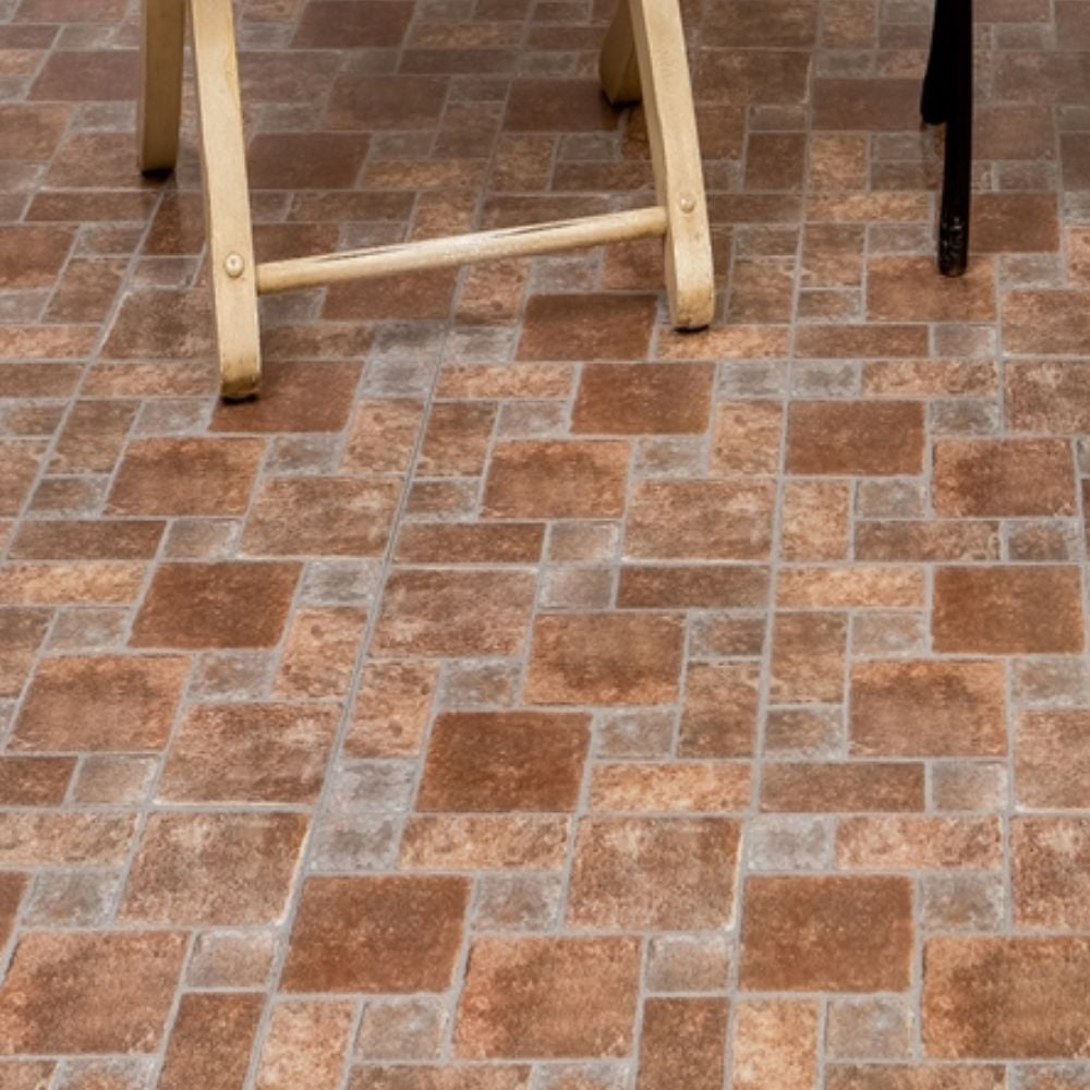 Ergode Tivoli Brick Pavers 12x12 Self Adhesive Vinyl Floor Tile - 45 Tiles/45 sq. ft.