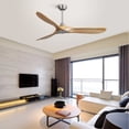 thumbnail image 4 of Noaman 60 Inch Outdoor Ceiling Fan Without Light, 3 Solid Wood Blades, Brushed Nickel, DC Motor with Remote Control, Reversible for Year-Round Use, 4 of 7