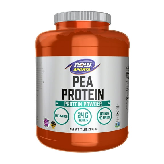 NOW Sports Nutrition, Pea Protein 24 g, Fast Absorbing, Unflavored Powder, 7-Pound