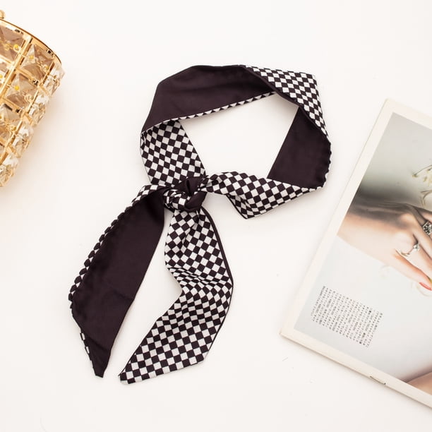 Xiao Hua Bufanda personalizada elegante, bufanda larga, bolsa para sujetar la diadema, correa para el cabello, correa para sujetar el cabello, accesorios para el cabello (negro)