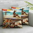 thumbnail image 3 of GOSMITH  Throw Pillow Cover Sandy Beach Tropical Ocean Sea Waves Starfish Shell Exotic Holiday Coastal Decor Lumbar Pillow Case Cushion for Sofa Couch Bed, 3 of 5
