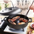 thumbnail image 5 of Cast Iron Baking Pan With Lid Sweet Potato Pan For Picnic Camping Patio (22cm), 5 of 14
