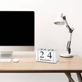 thumbnail image 5 of Wooden Date Calendar Topboutique Block Calendar 2 Pcs Perpetual Calendar Creative Calendar Perpetual Desk Date Month Display Cubes Decorative Desktop Ornament for Home Office Classroom Decor, White, 5 of 7