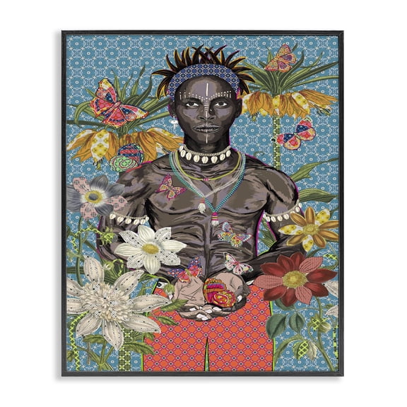 Stupell Industries Eclectic Man Releasing Butterflies Black Framed Giclee Art, 11 x 14, by Sangita Bachelet