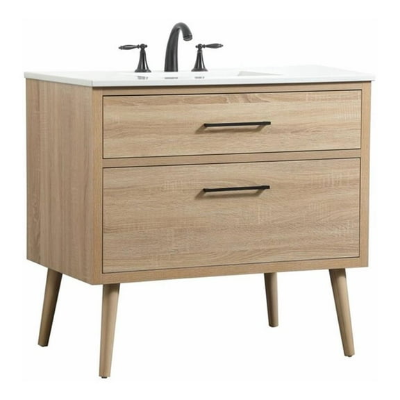 Elegant Kitchen and Bath 36 inch Single bathroom vanity in mango wood