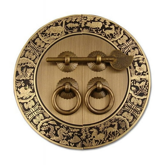 Twelve Meaningful Animals Furniture Handle, High-quality Brass with Originality Pattern Drawer, Vintage Round Shape for Wardrobe and Cabinets, Bronze Finish, Size 4.33"